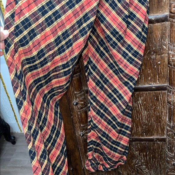 Unique Vintage Plaid Balloon Grunge Goth Pants Red Gold Black | Size M (6–8) - Picture 8 of 8